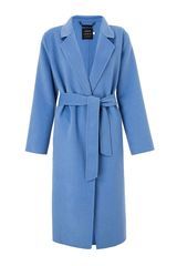 Revere Collar Long Coat, Ultramarine Blue